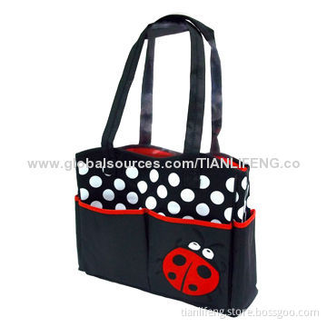 Diaper Bag with Changing Pad, Ladybug Design